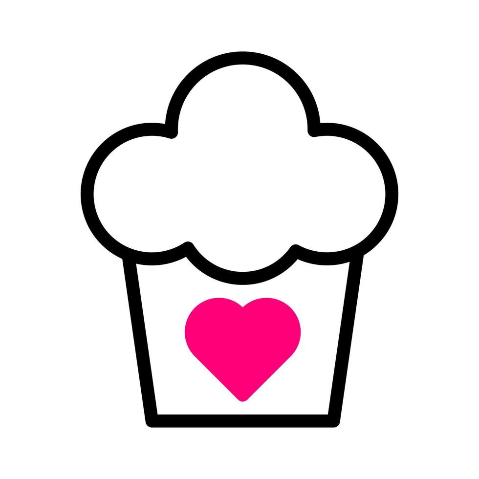 Kuchen-Symbol Duotone schwarz rosa Stil Valentinstag Illustration Vektorelement und Symbol perfekt. vektor