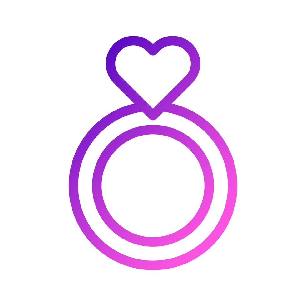 Ring-Symbol Farbverlauf lila rosa Stil Valentinstag Illustration Vektorelement und Symbol perfekt. vektor