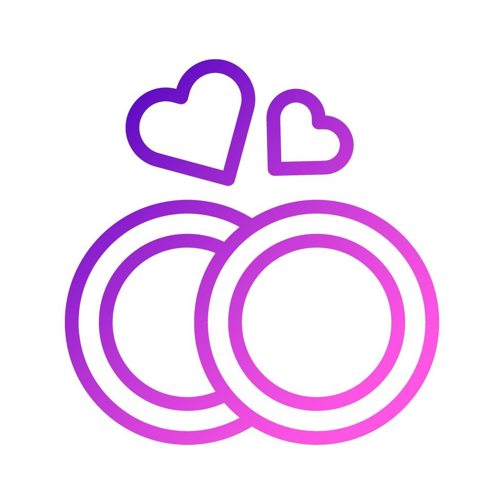 Ring-Symbol Farbverlauf lila rosa Stil Valentinstag Illustration Vektorelement und Symbol perfekt. vektor