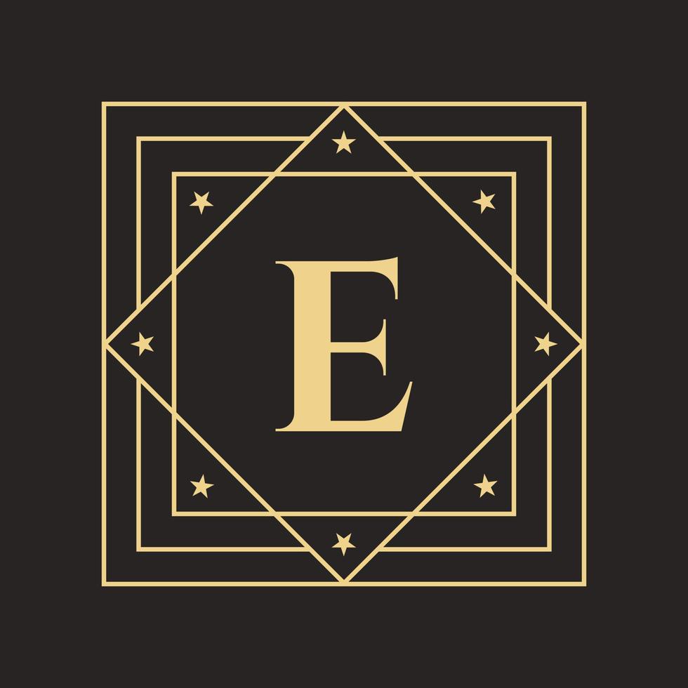 kreatives buchstabe e-logo mit elegantem und stilvollem luxuskonzept. anfängliche luxuriöse Logo-Vorlage vektor