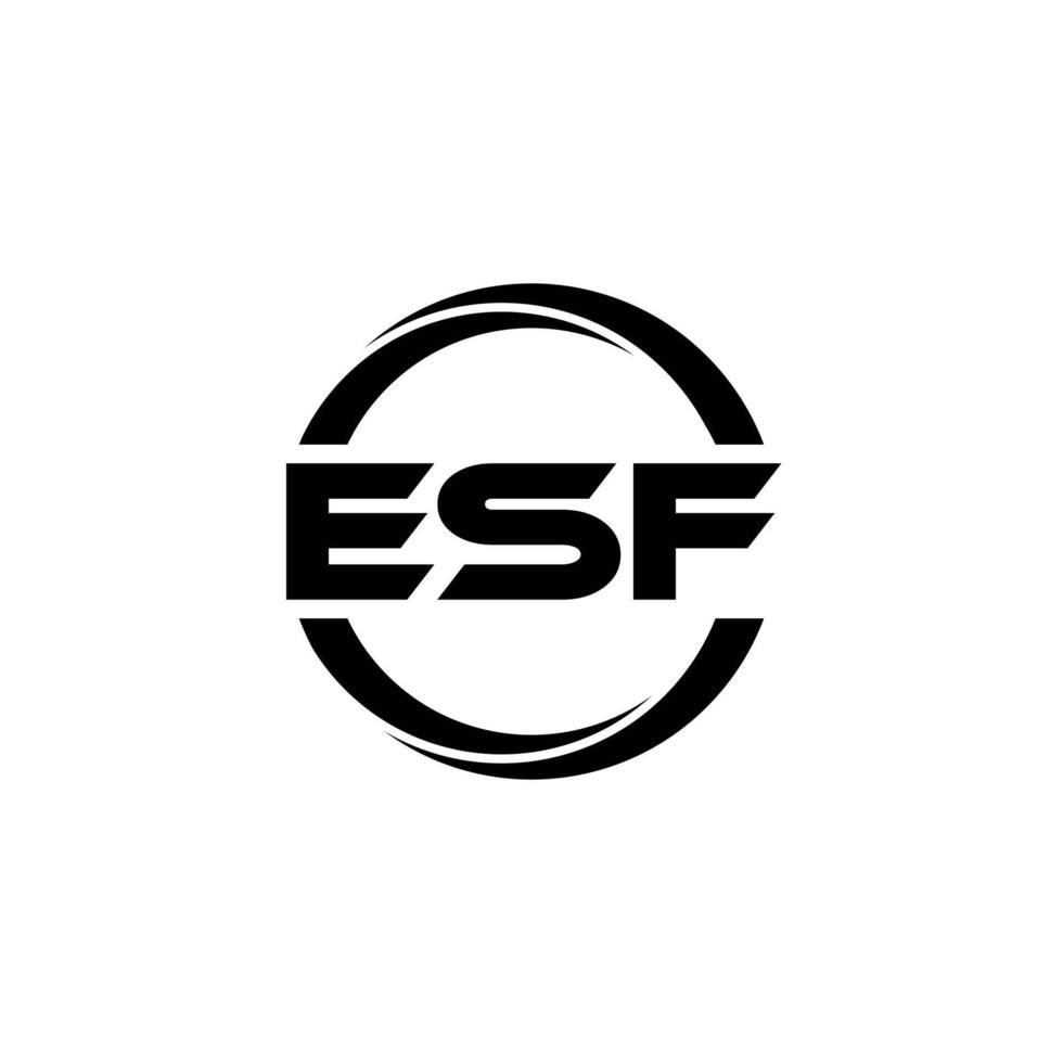 esf brev logotyp design i illustration. vektor logotyp, kalligrafi mönster för logotyp, affisch, inbjudan, etc.