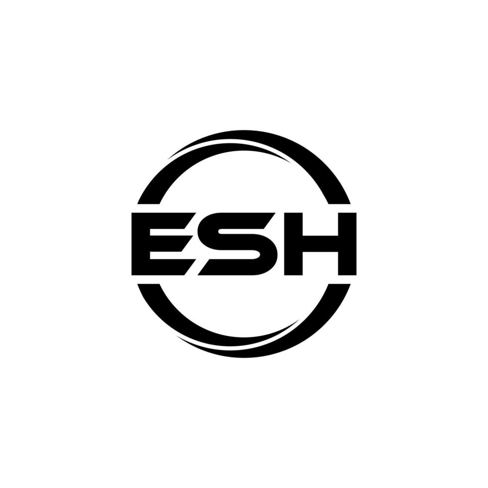 esh brev logotyp design i illustration. vektor logotyp, kalligrafi mönster för logotyp, affisch, inbjudan, etc.