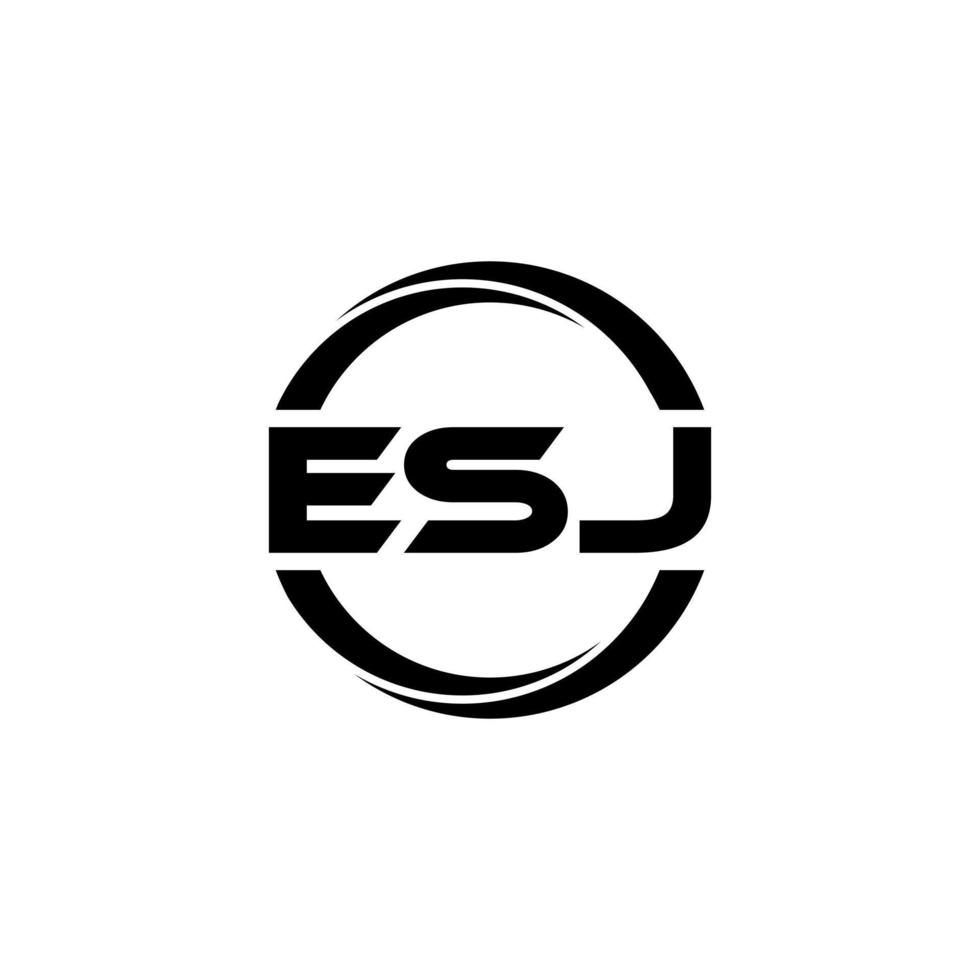 esj brev logotyp design i illustration. vektor logotyp, kalligrafi mönster för logotyp, affisch, inbjudan, etc.