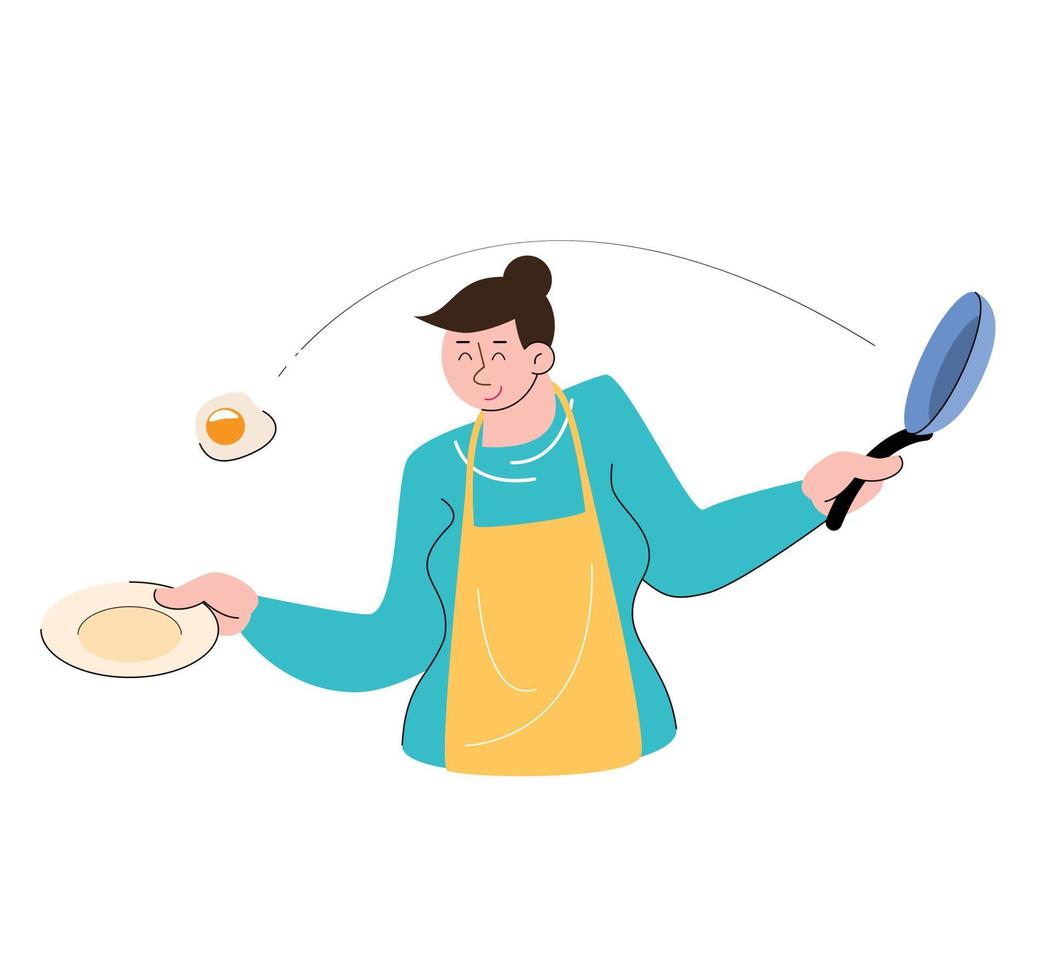 karaktär människor matlagning vektor illustration
