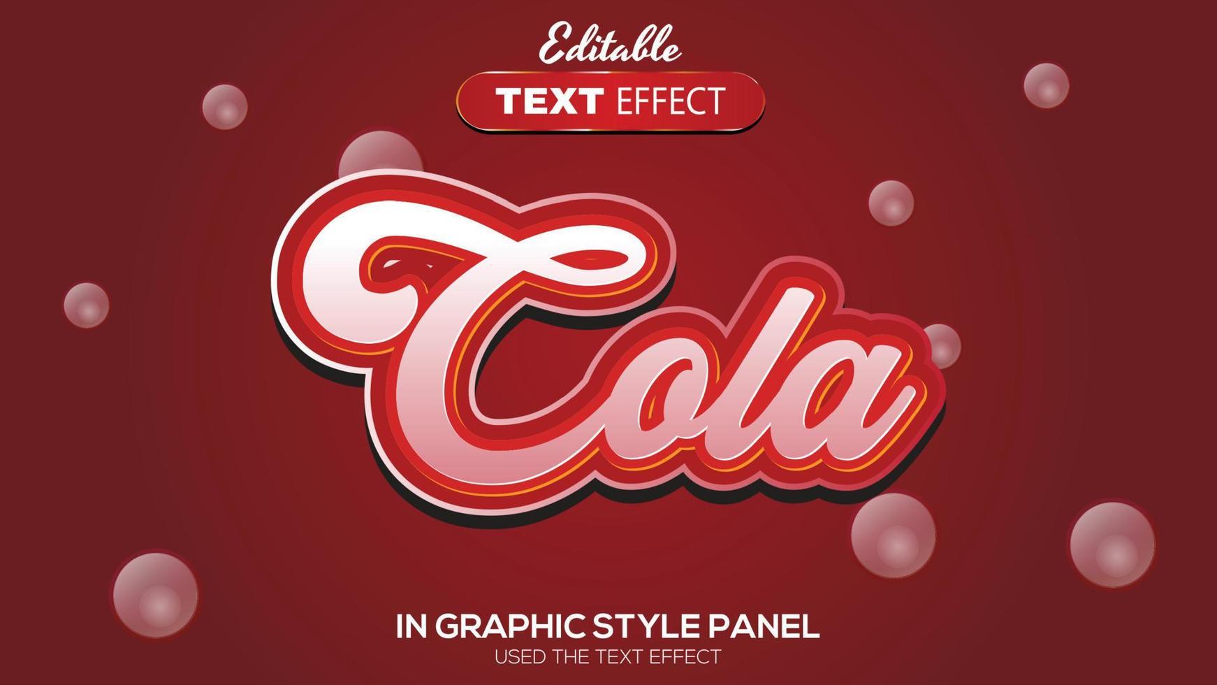3d redigerbar text effekt cola tema vektor