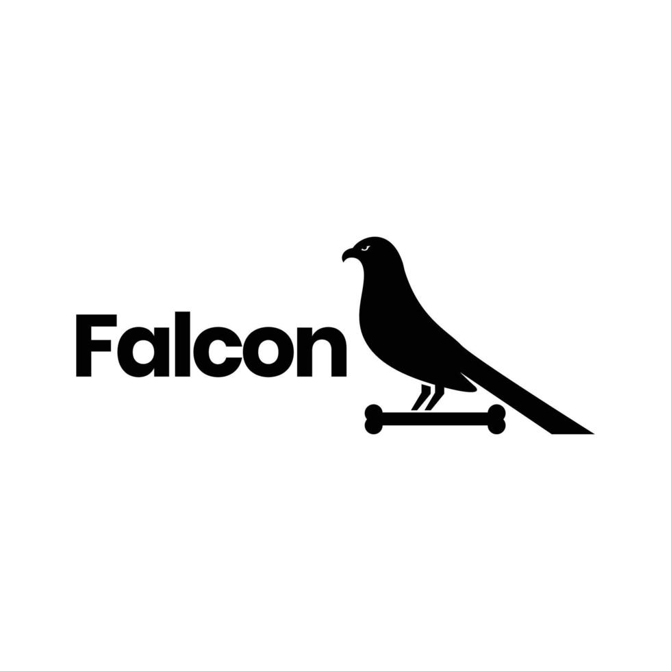 falk fågel uppflugen på ben isolerat logotyp design vektor ikon illustration mall