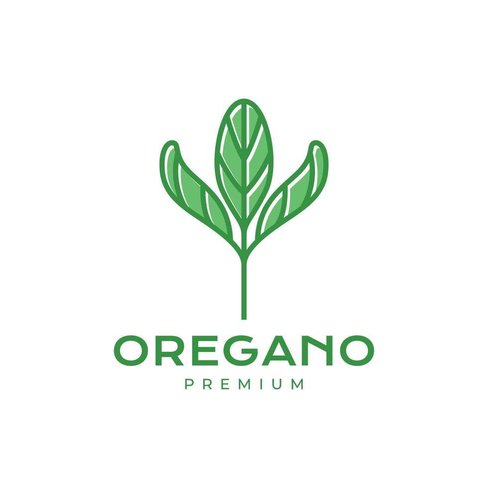 Oregano Blätter Geschmack Essen Kochen Küche Kraut Logo Design Vektor Icon Illustration Vorlage