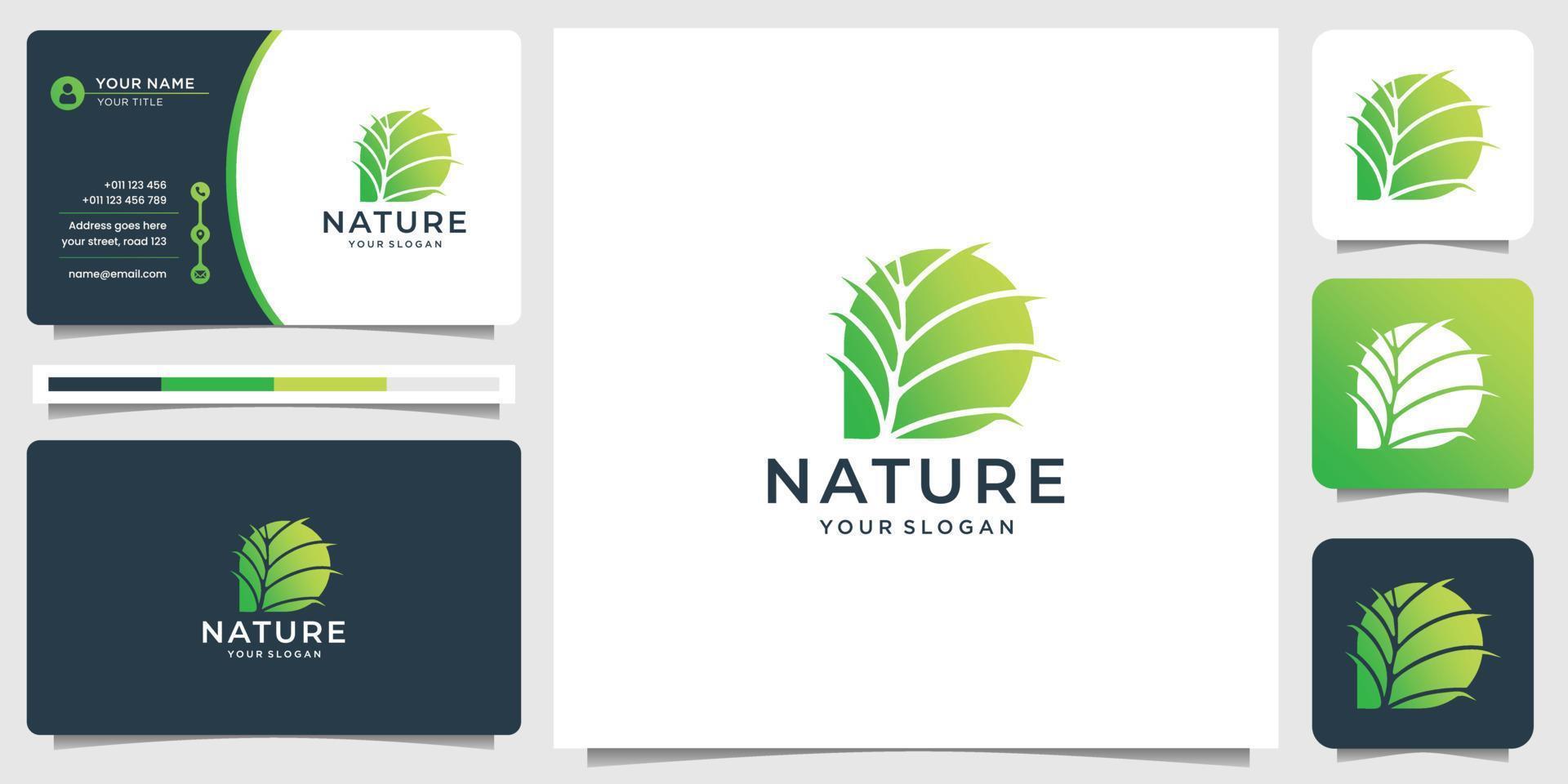 Natur-Spa-Logo-Design-Vektor-Illustration-Vorlage mit Visitenkarte. vektor