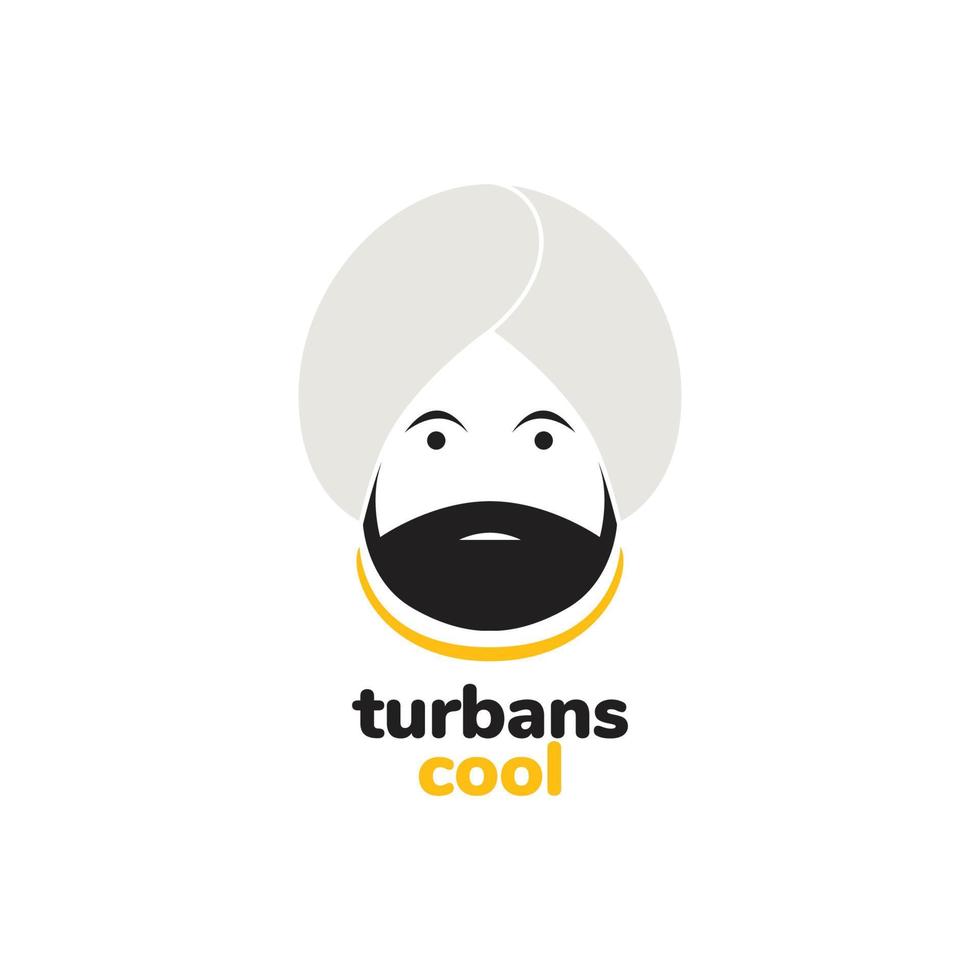 ansikte gammal man huvudbonader turbaner skäggig söt maskot logotyp design ikon illustration mall vektor