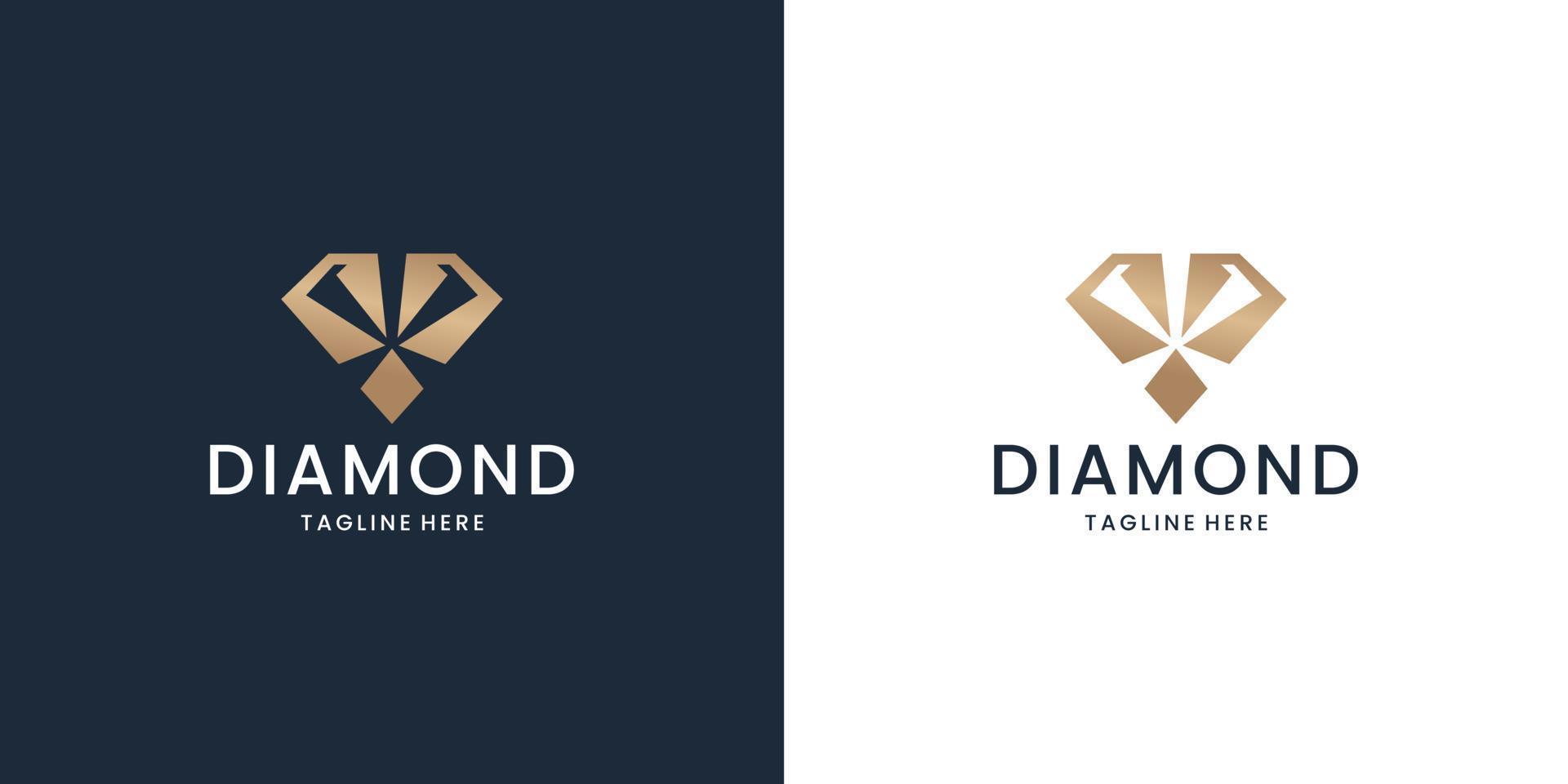 geometrisk diamant pärla logotyp mall med ljus begrepp design. vektor