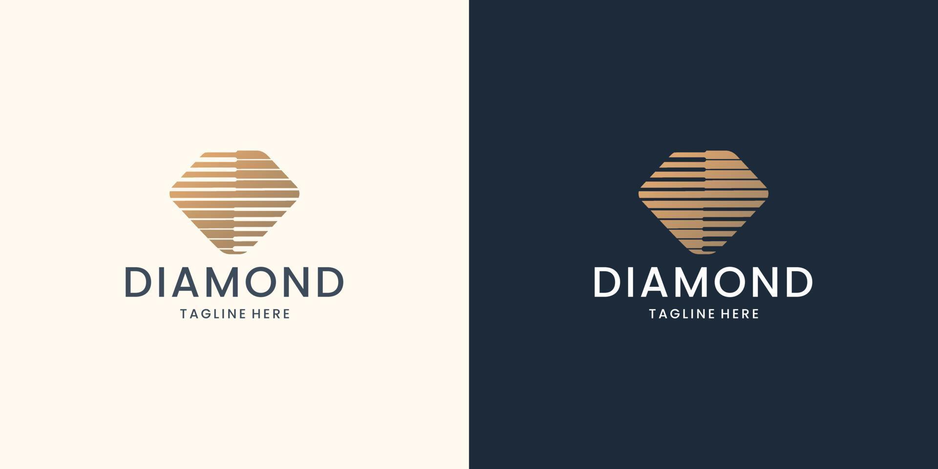 Diamant-Logo-Design mit kreativem, modernem und elegantem Konzept. vektor