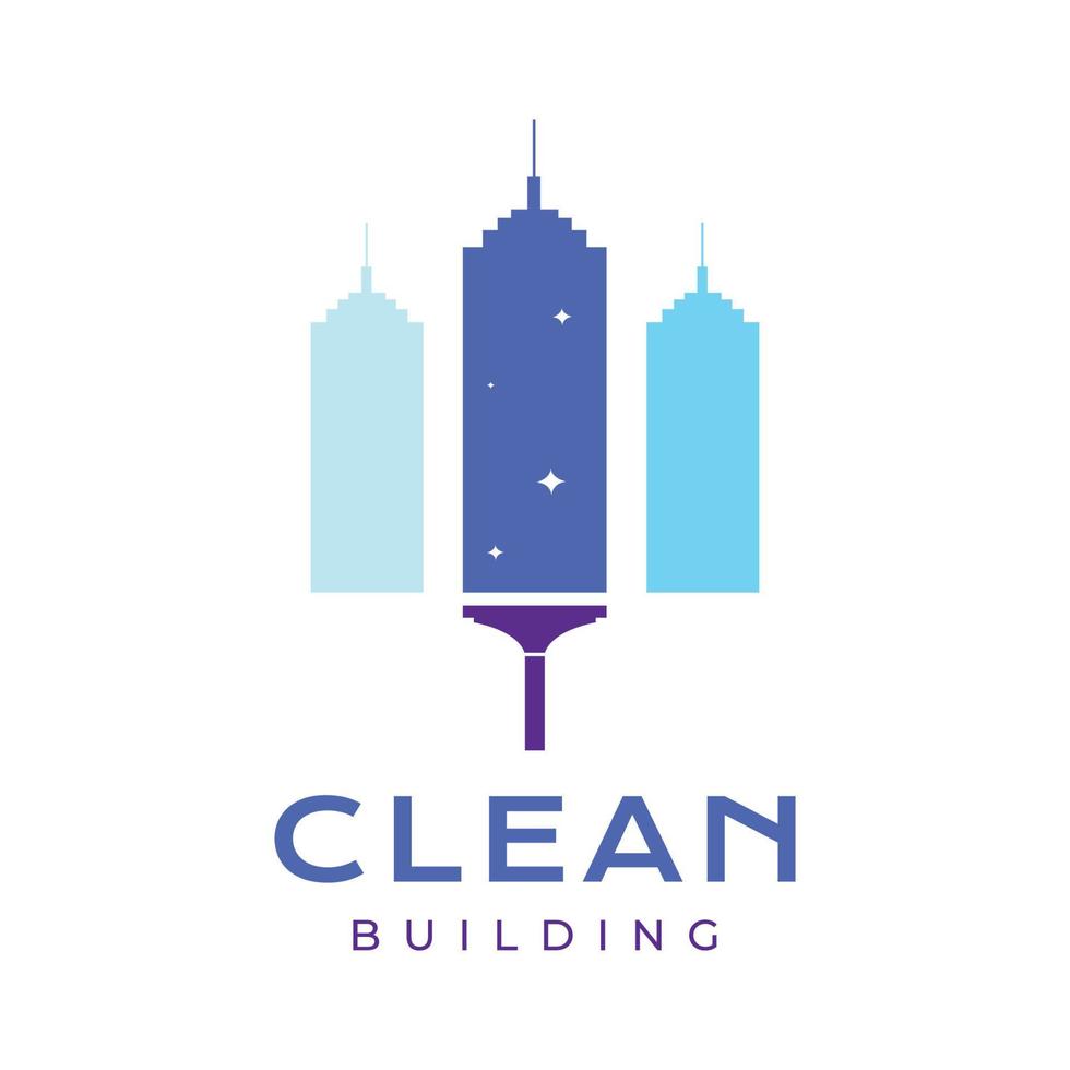 Reinigungsgebäude Stadt Wolkenkratzer bunte abstrakte moderne Logo-Design-Vektorsymbol-Illustrationsvorlage vektor