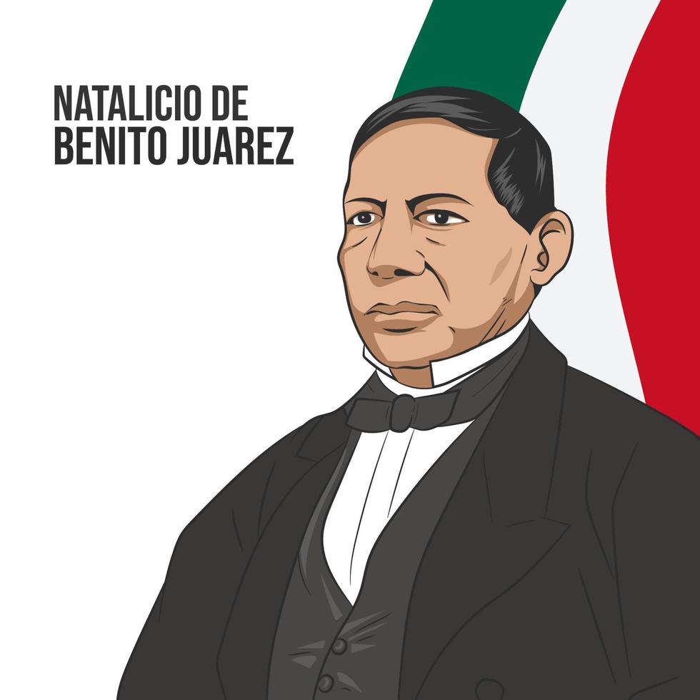 Natalicio de Benito Juárez. Präsident Mexiko vektor