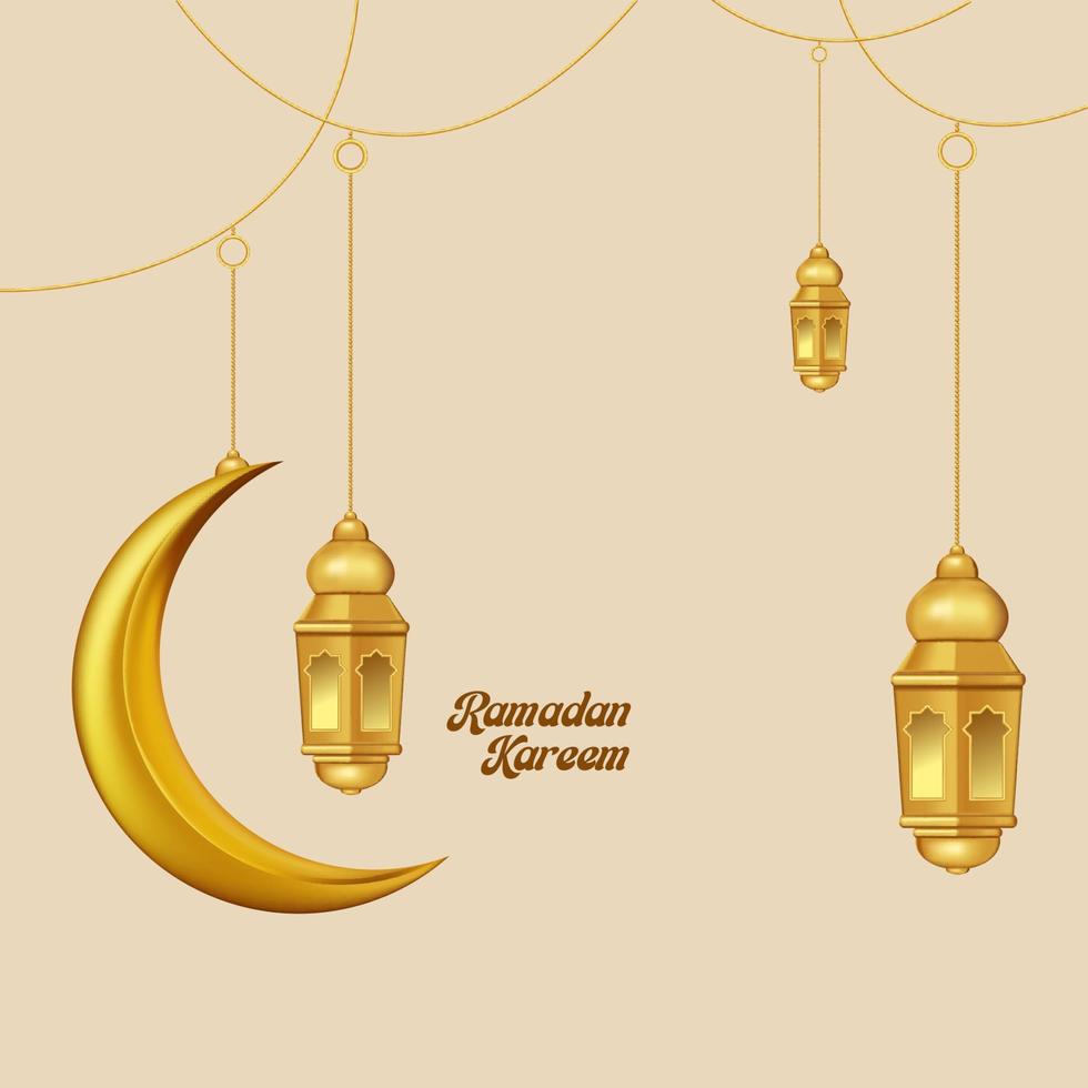 ramadan kareem grußkartenhintergrund mit islamischer verzierungsvektorillustration vektor