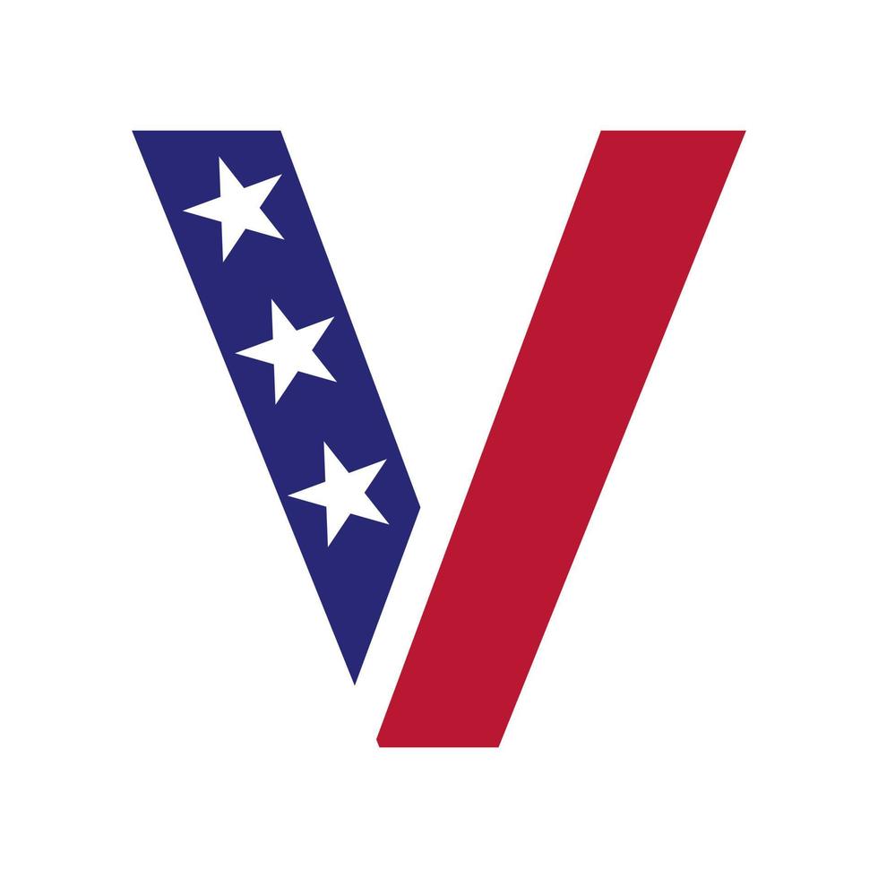 anfangsbuchstabe v amerikanisches logo für geschäfts-, unternehmens- und firmenidentität. US-amerikanisches Logo vektor