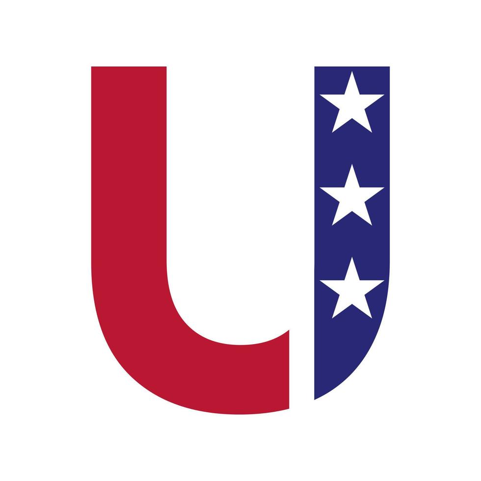 första brev u amerikan logotyp för företag, företags- och företag identitet. USA amerikan logotyp vektor