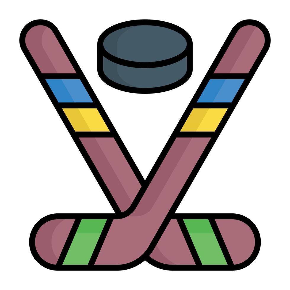 Eishockeyschläger mit Puck-Vektor-Icon-Design vektor