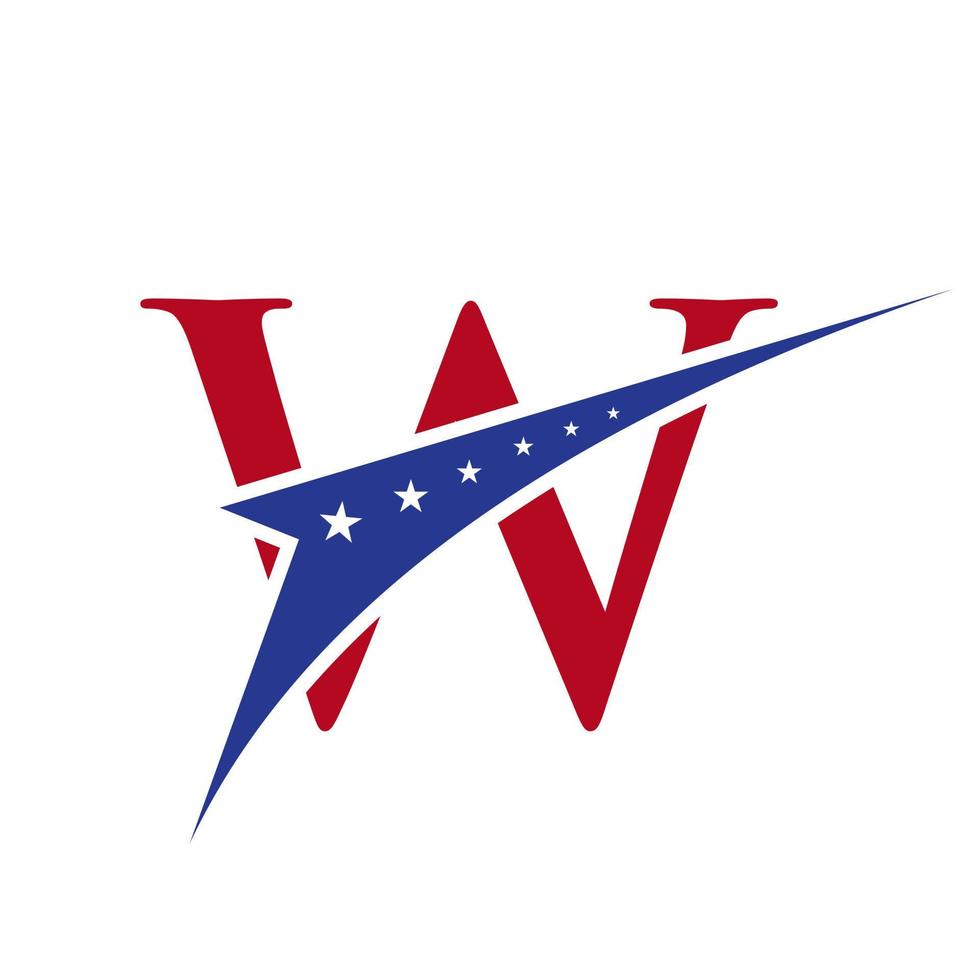första brev w amerikan logotyp för företag, företags- och företag identitet. USA amerikan logotyp vektor