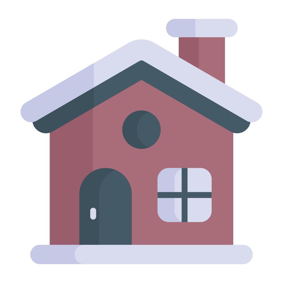 ein dekoratives Cottage-Vektor-Icon-Design und Wohngebäude vektor