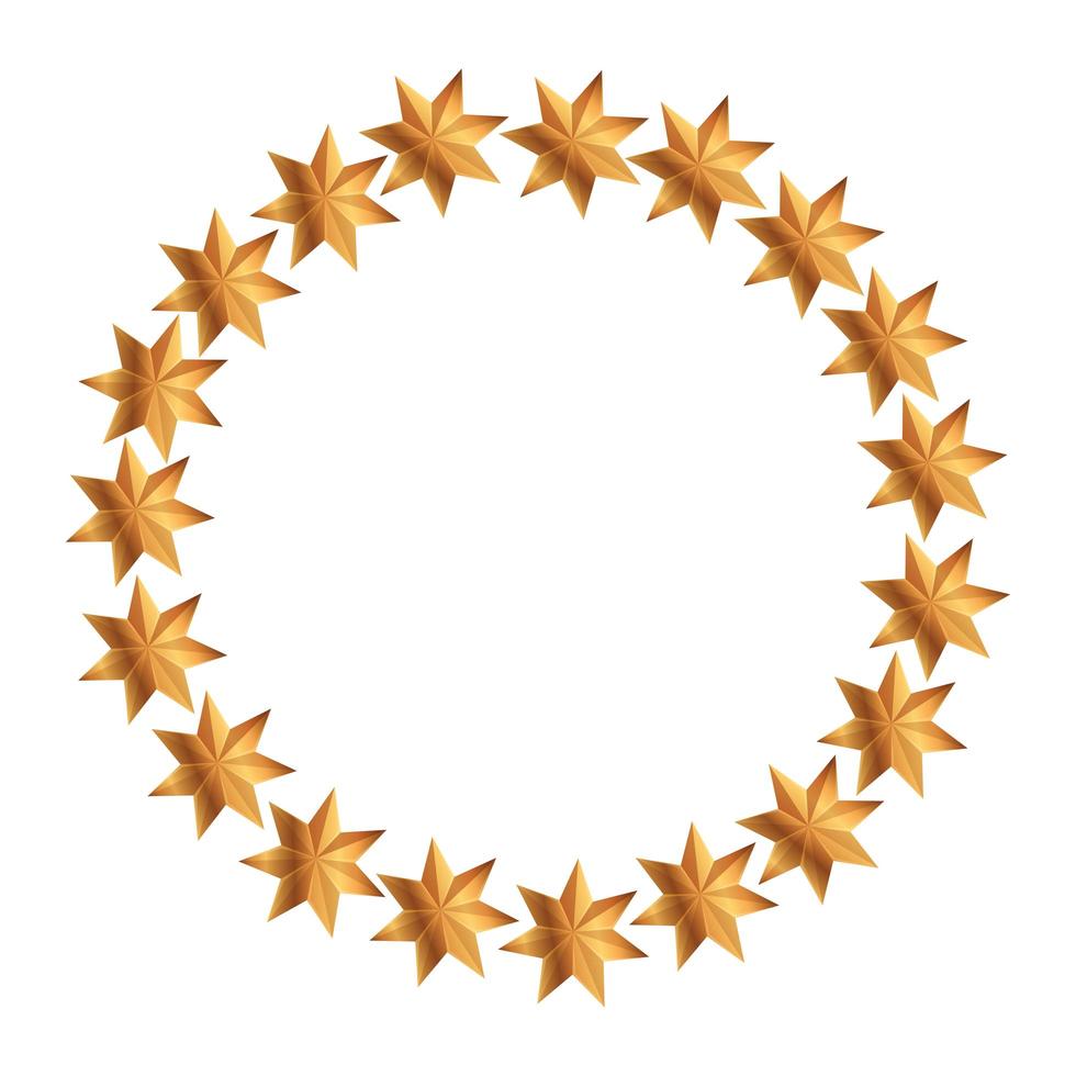 ram cirkulär av stjärnor dekoration jul isolerad ikon vektor