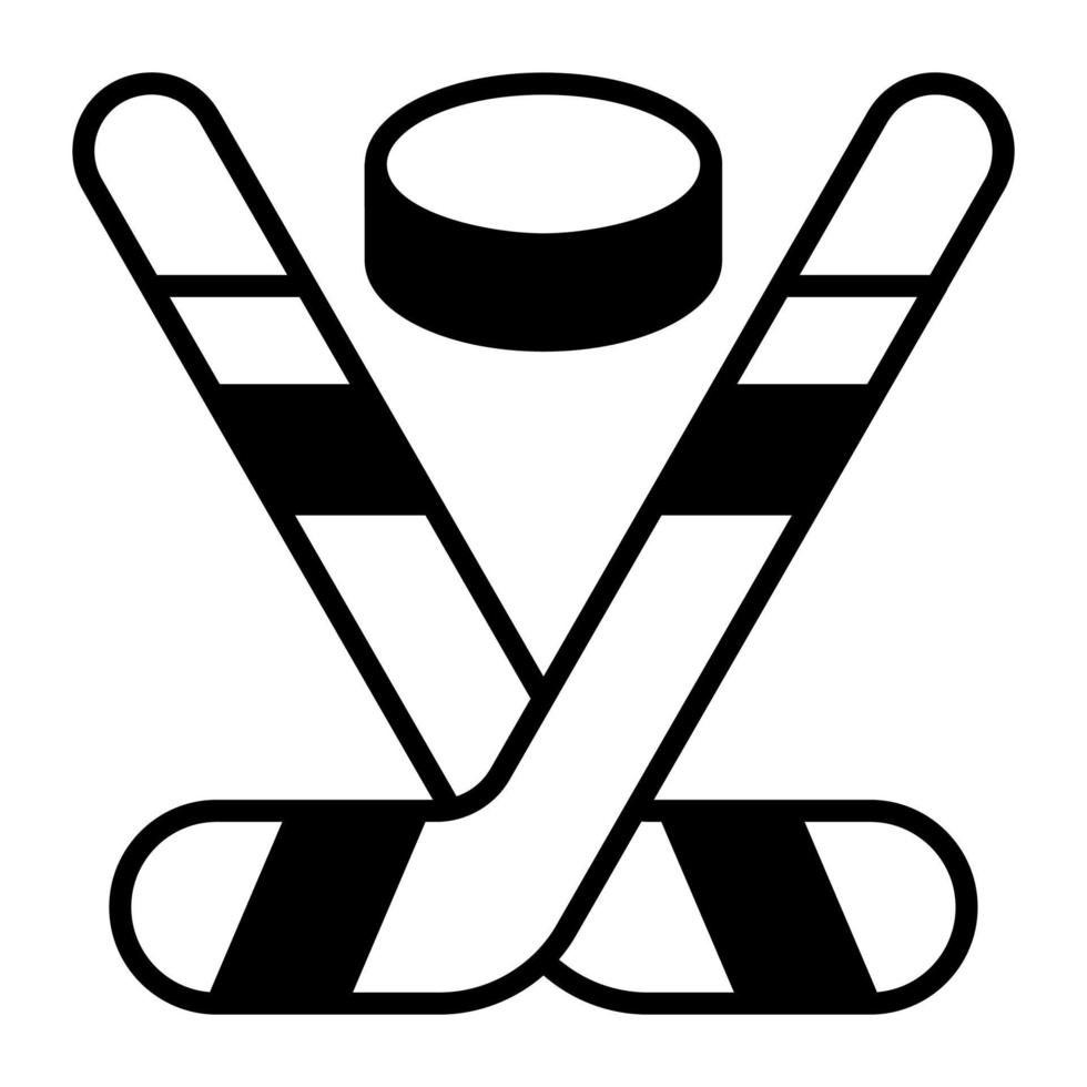 is hockey pinnar med puck vektor ikon design