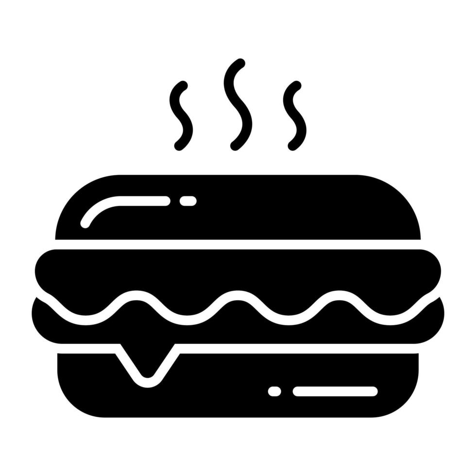 Hot-Dog-Sandwich-Vektor-Icon-Design im trendigen Stil vektor