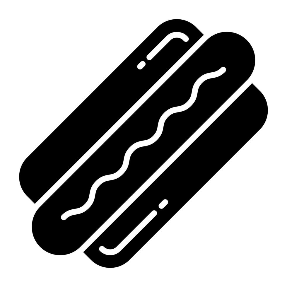 Hot-Dog-Sandwich-Vektor-Icon-Design im trendigen Stil vektor