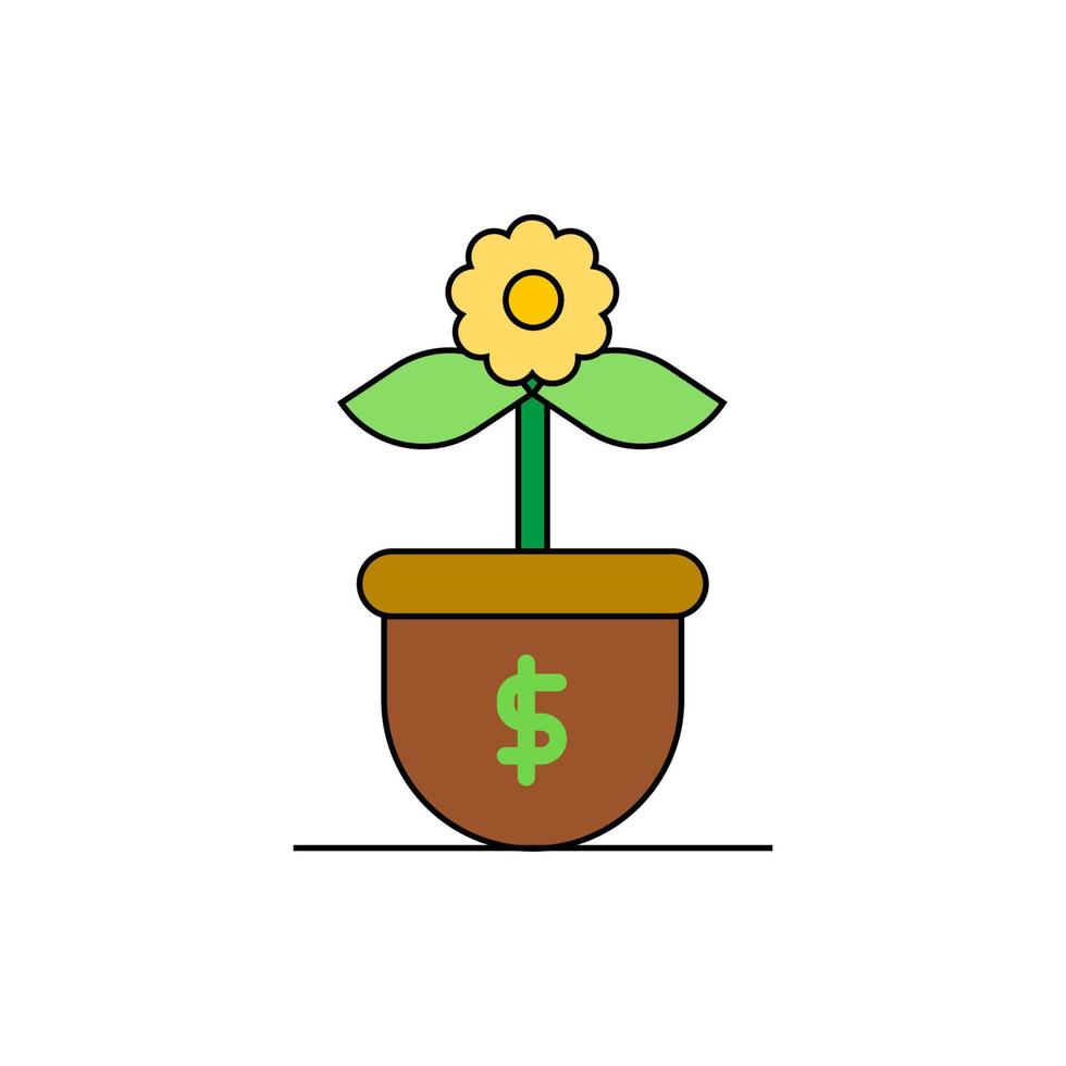 platt design vektor företag illustration begrepp finansiell tillväxt bearbeta pengar träd