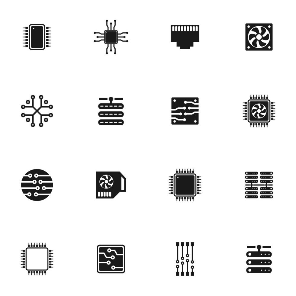 satz von symbolen der computer für design. eine vektorabbildung vektor
