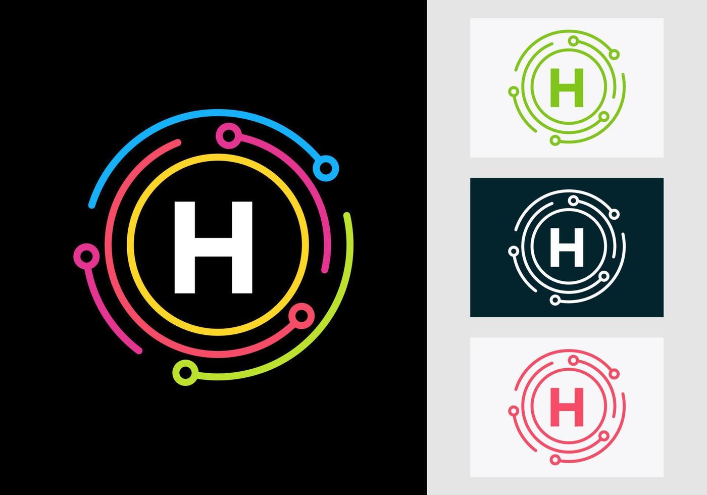 Buchstabe h-Technologie-Logo-Design. Netzwerk-Logo-Symbol vektor