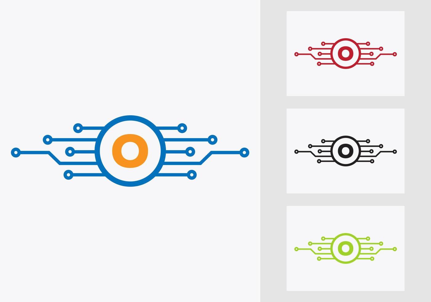 brev o teknologi logotyp design mall. nätverk logotyp design vektor