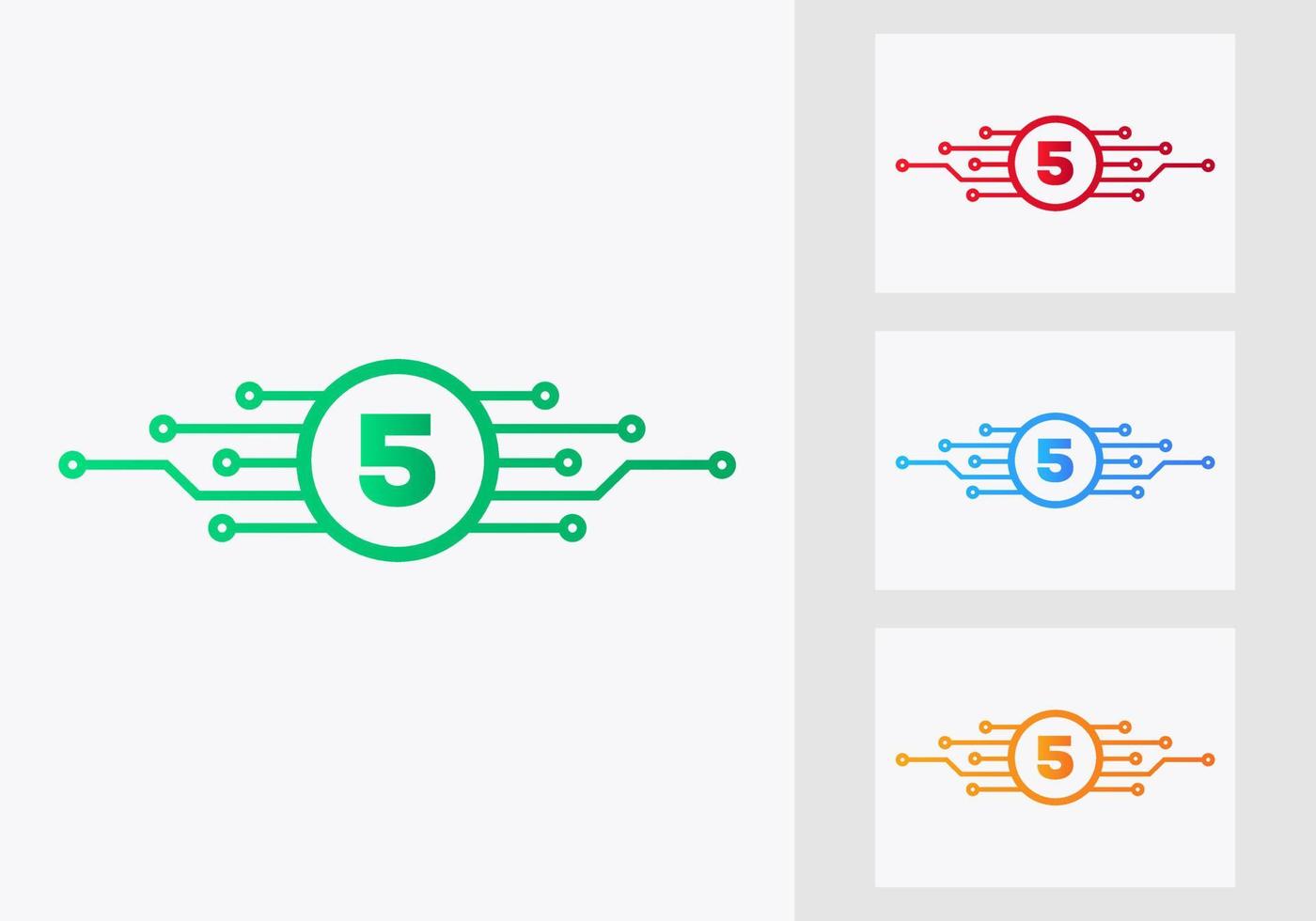 Buchstabe 5 Technologie-Logo-Design-Vorlage. Netzwerk-Logo-Design vektor