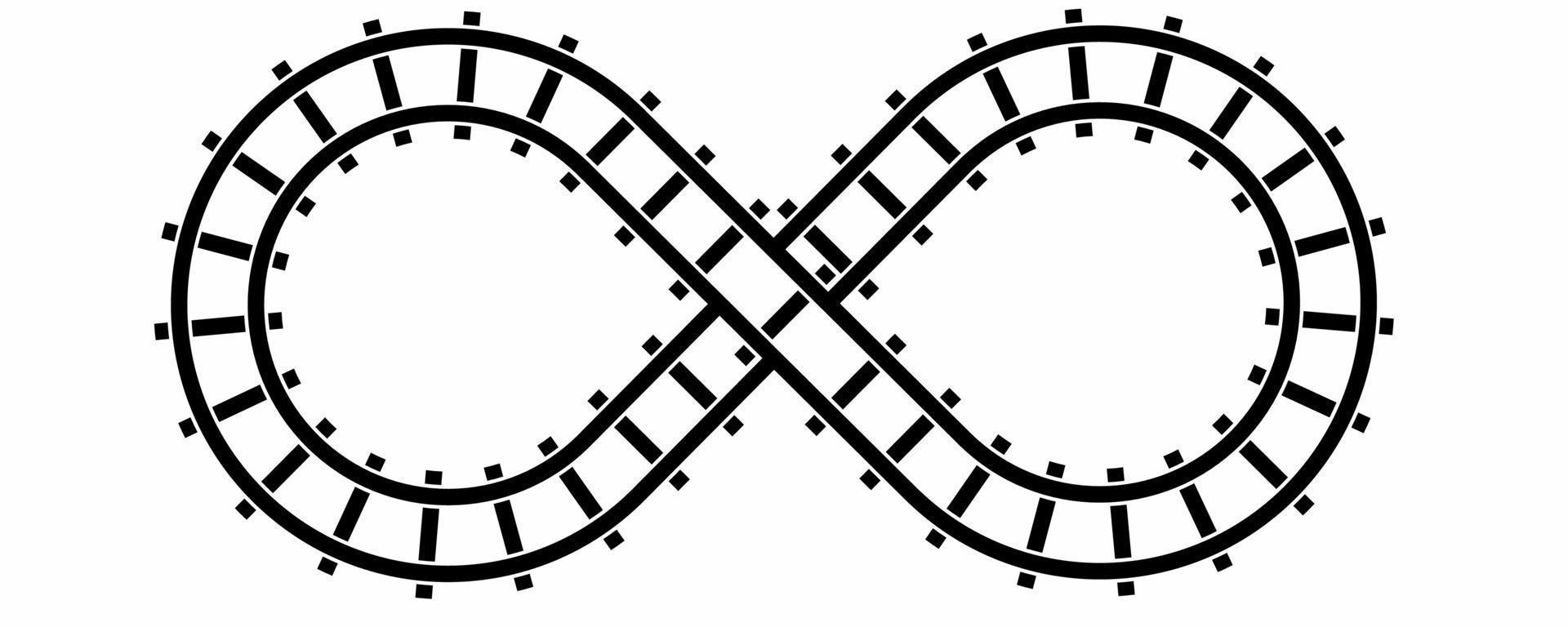 oändlighet järnväg ikon isolerat på vit bakgrund vektor