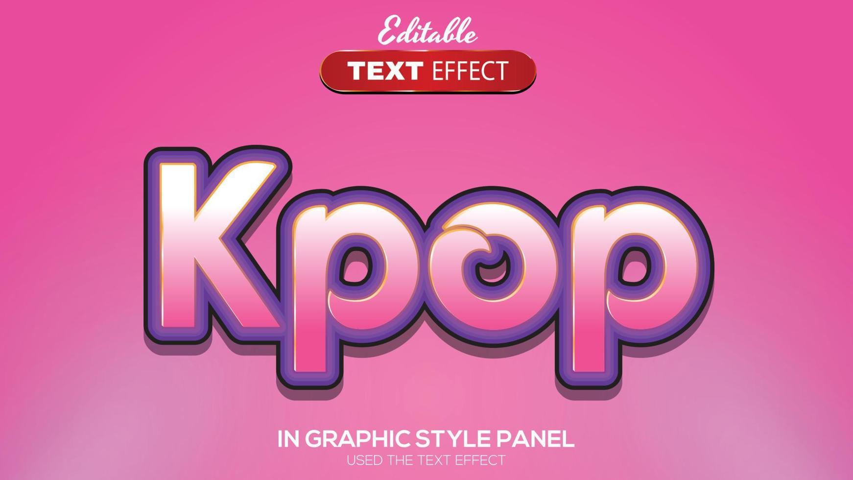 3D bearbeitbarer Texteffekt Kpop-Thema vektor