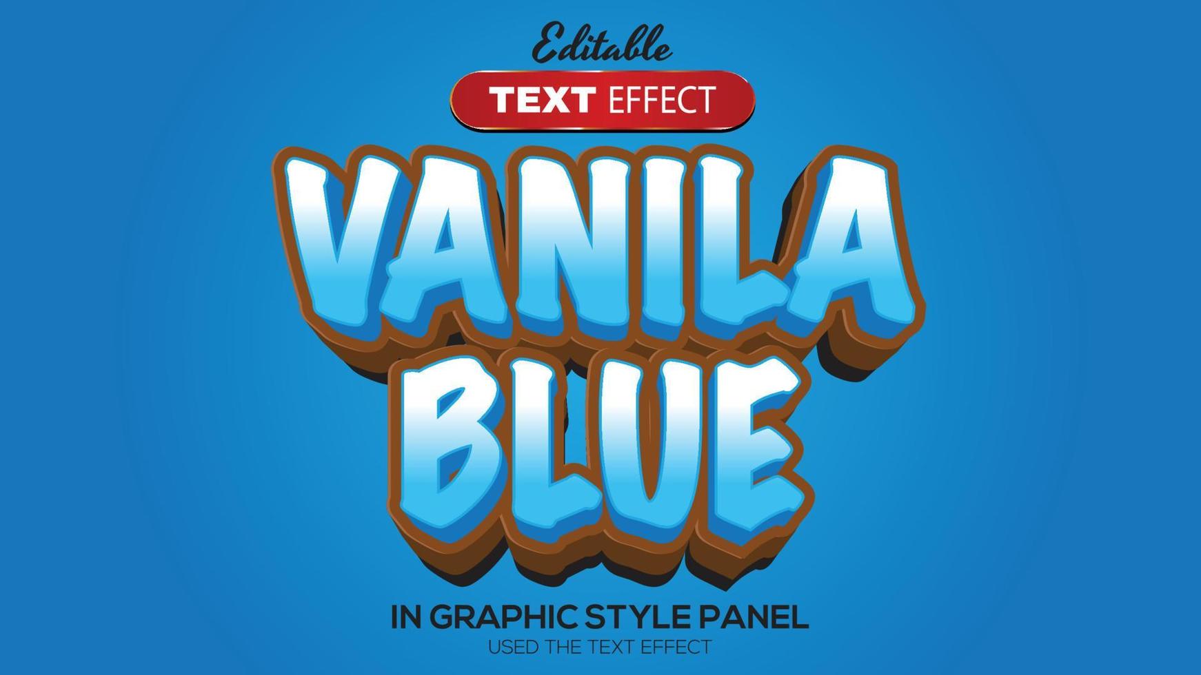 3d redigerbar text effekt vanilj blå tema vektor