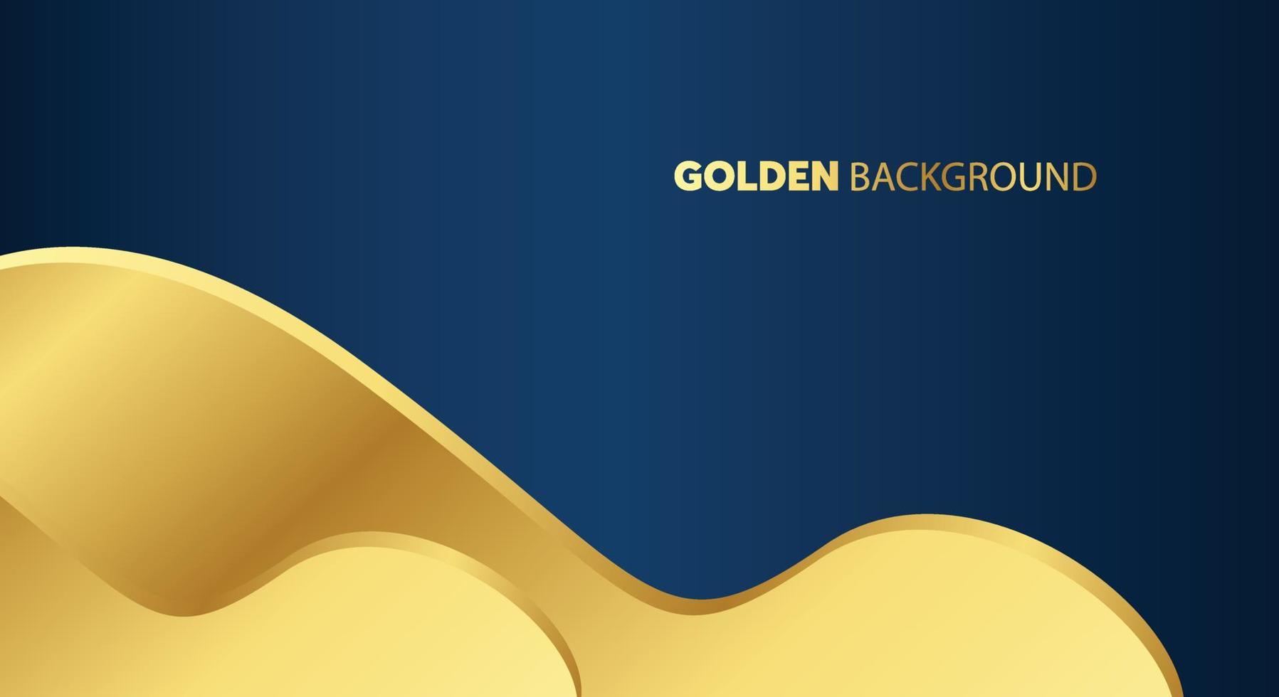 goldener Hintergrund. Luxus-Banner-Vorlage. Gold und blauer Farbhintergrund. vektor