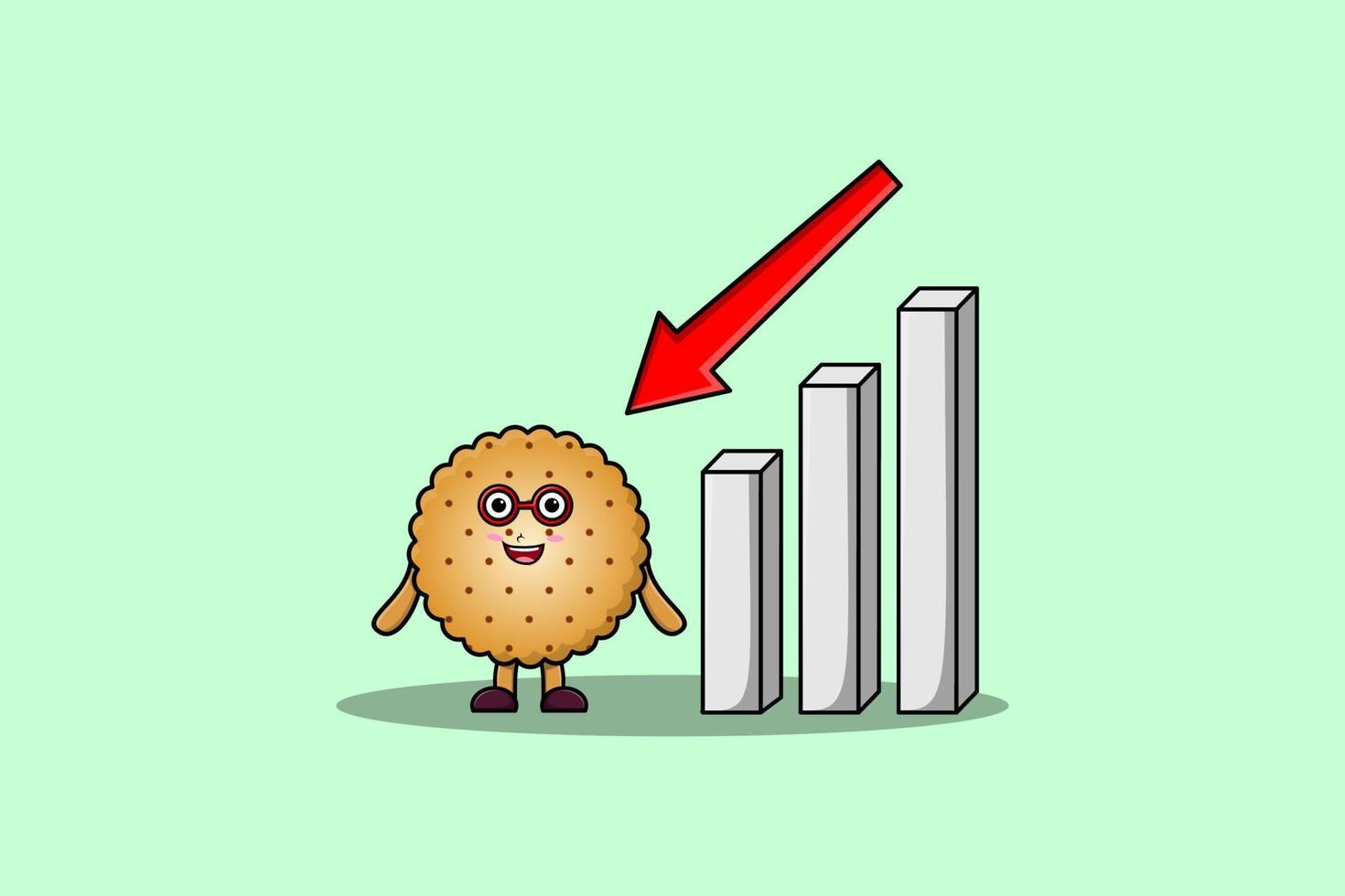 småkakor söt affärsman med en inflation Diagram vektor