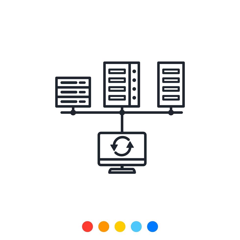 ikonen för den dator som är ansluten till servern. vektor