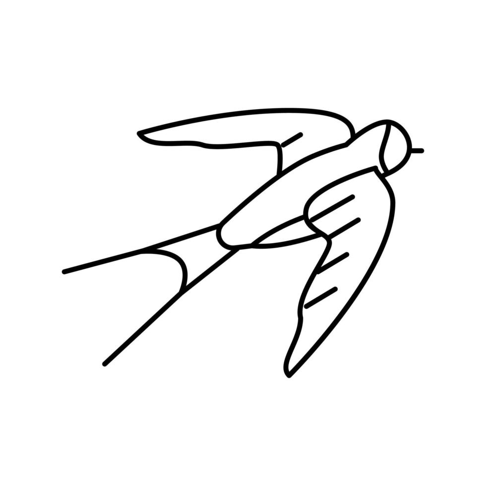 Schwalbe Vogel Symbol Leitung Vektor Illustration