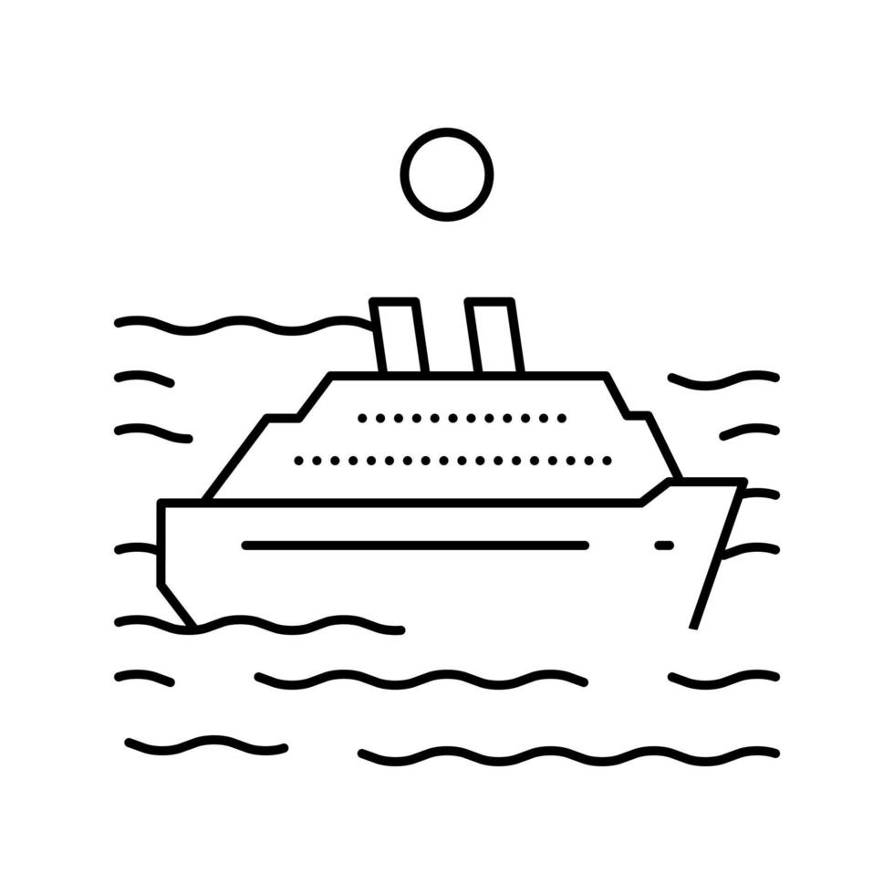 offene Ozeanlinie Symbol Vektor Illustration