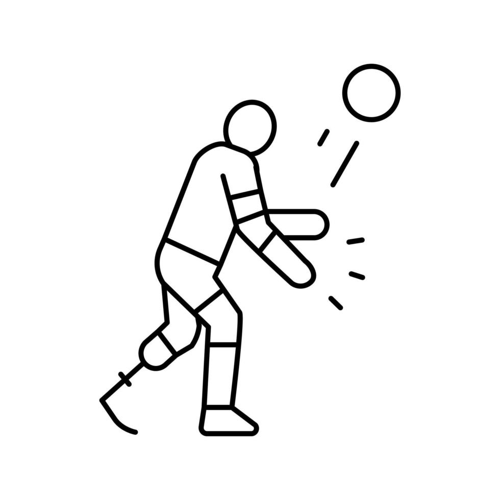 Volleyball behinderter Athlet Symbol Leitung Vektor Illustration
