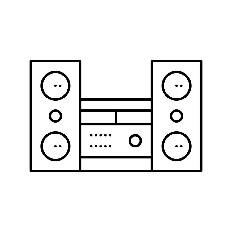 Stereo-Akustikgerät-Liniensymbol-Vektorillustration vektor