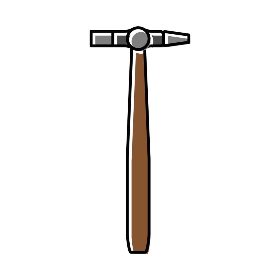 Cross Peen Pin Hammer Werkzeug Farbe Symbol Vektor Illustration