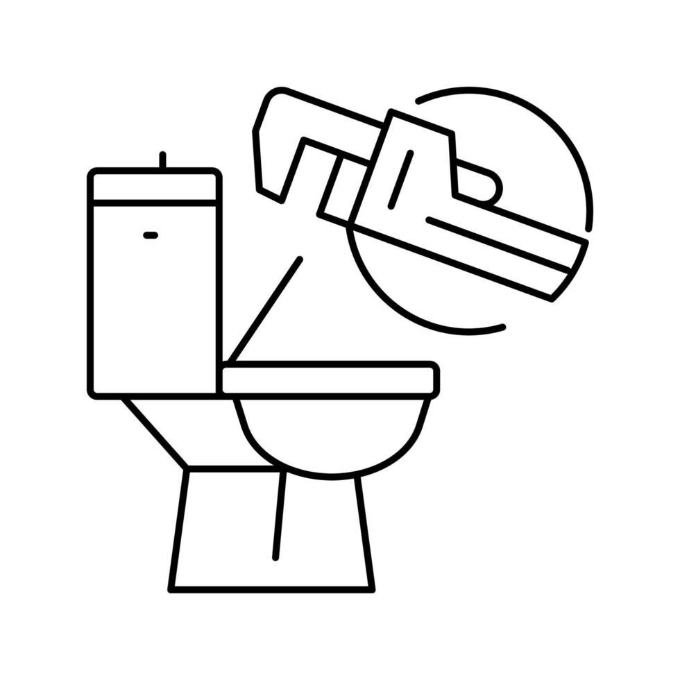 wc reparatur linie symbol vektor illustration