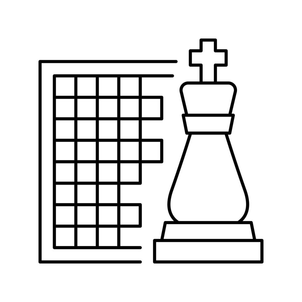 schack nörd linje ikon vektor illustration tecken