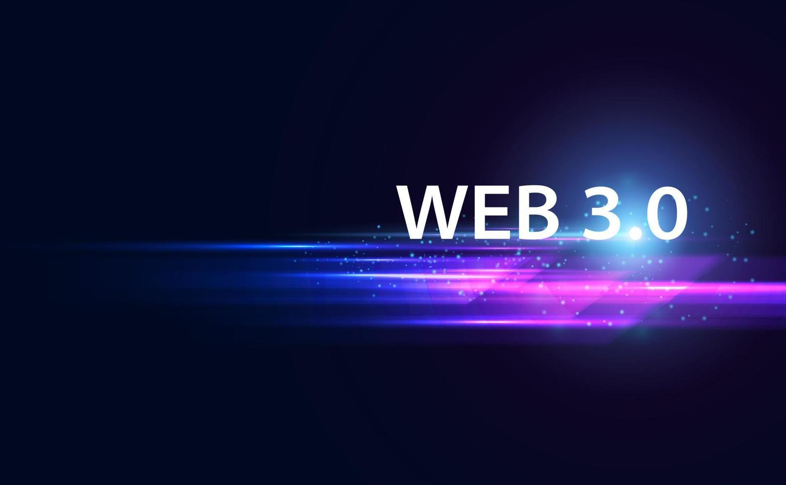 abstrakt, webb 3.0 och blockchain länk, teknologi eller begrepp till utveckla webb fart, decentraliserat, design, konsensus på blå bakgrund. modern digital, trogen vektor