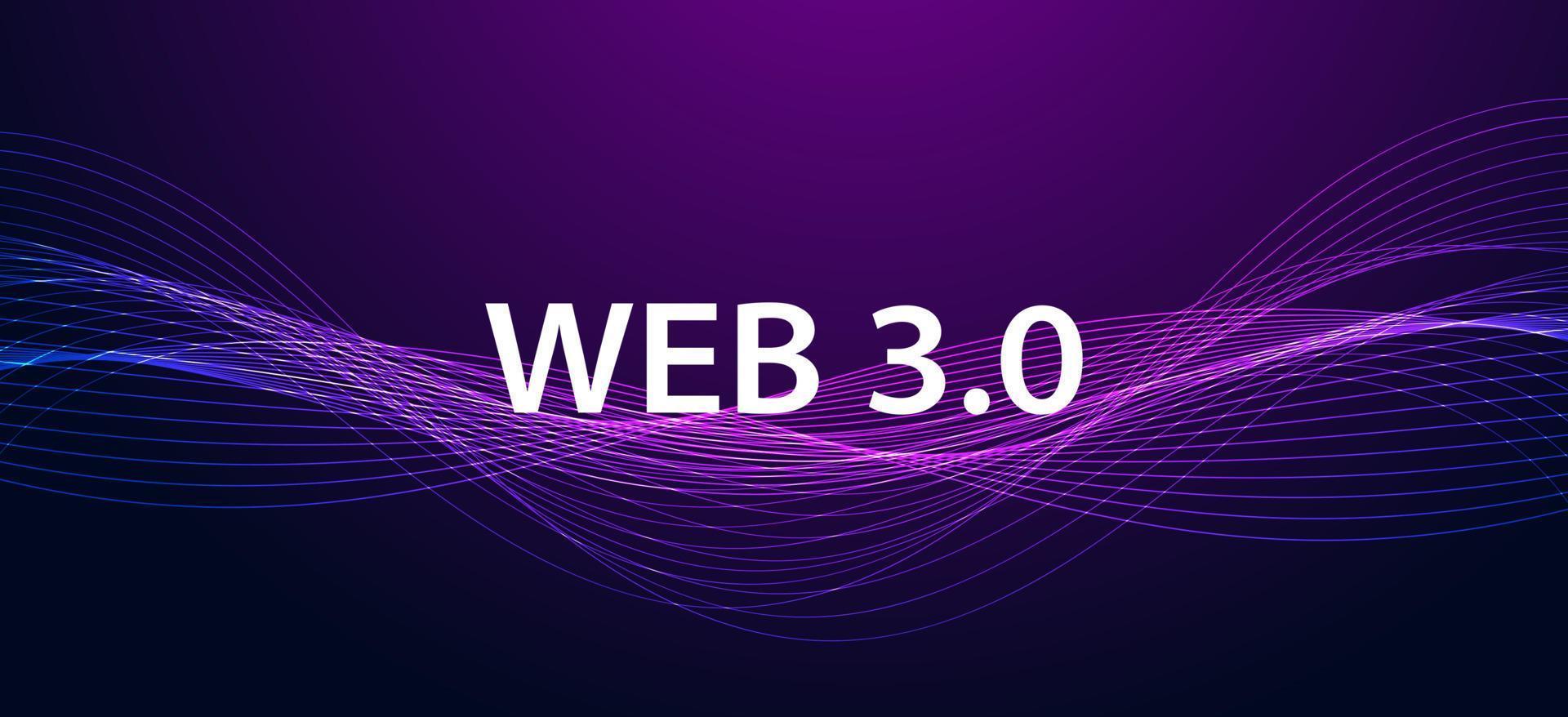 abstrakt Vinka teknologi lila modern webb 3.0 begrepp är fri tillgång till information eller tjänster utan förmedlarna till kontrollera och censur. vektor