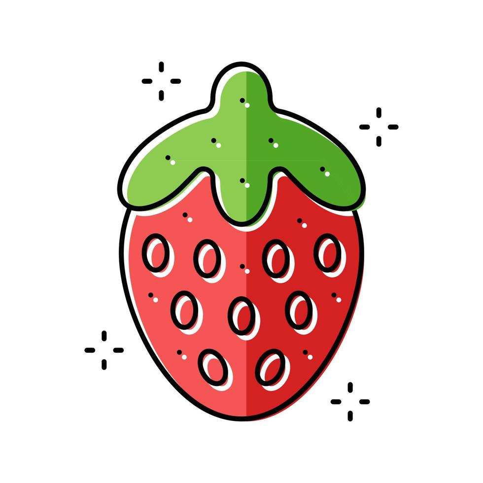 Erdbeergelee Süßigkeiten Gummibärchen Farbe Symbol Vektor Illustration