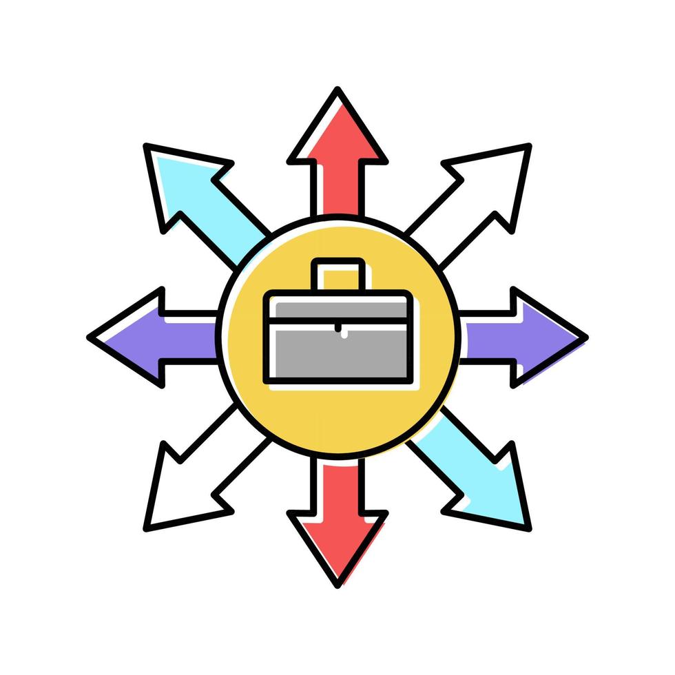 Business Lines Farbe Symbol Vektor Illustration