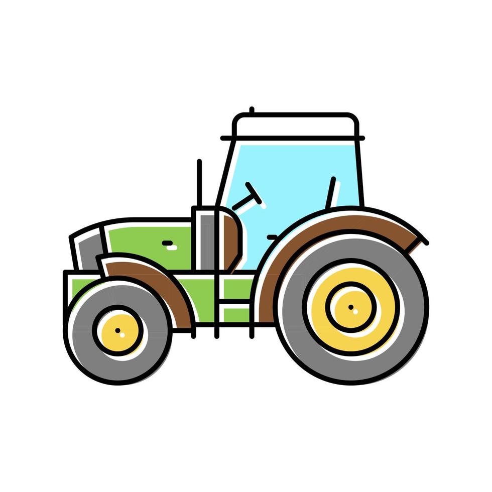 traktor gård transport färg ikon vektor illustration